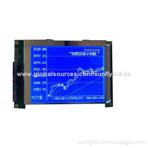 Mono Graphic 320x240 LCD Module, 8-bit Parallel Interface, RA8835 Controller